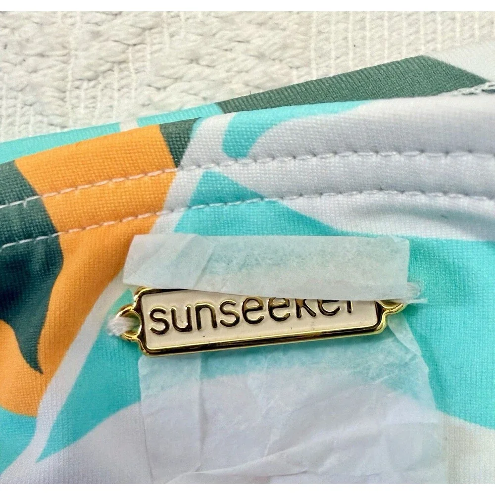 NWT Sunseeker Australia US 8 Microfibre Tropical Bikini Bottom Ruched Side Beach